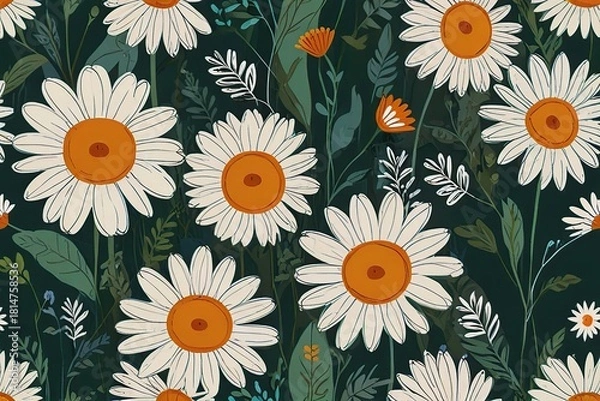 Fototapeta seamless pattern with flowers