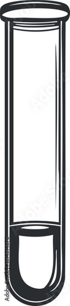 Fototapeta Outline vector illustration of a test tube suitable for scientific and laboratory contexts, ideal for education and research projects