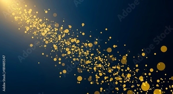 Obraz Golden Particle Stream on Dark Background A Mesmerizing Design Element