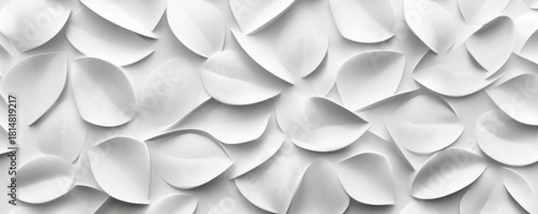 Obraz White Petal Texture 3D Rendered Abstract Background