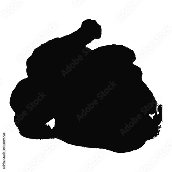 Obraz Silhouette of a whole cooked chicken on a white background Keywords: chicken, silhouette, cooked, food, poultry