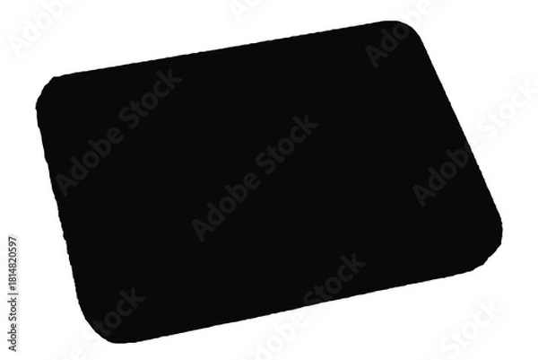 Obraz Black Silhouette of a Rounded Rectangle on White Background Keywords: rectangle, silhouette, black, white