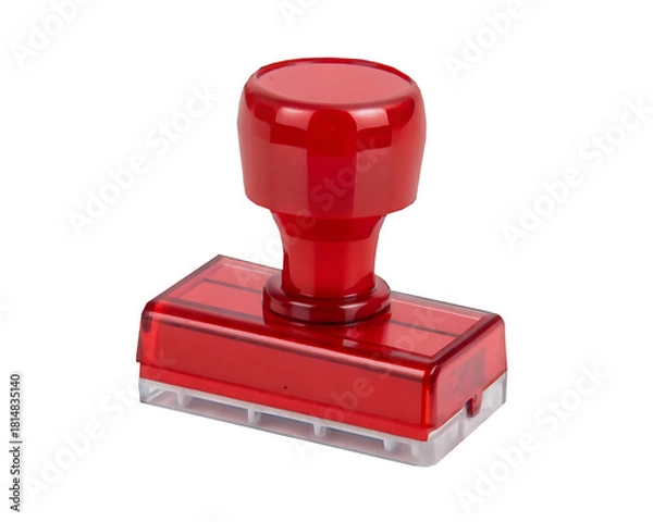 Fototapeta Red rubber stamp isolated on transparent background