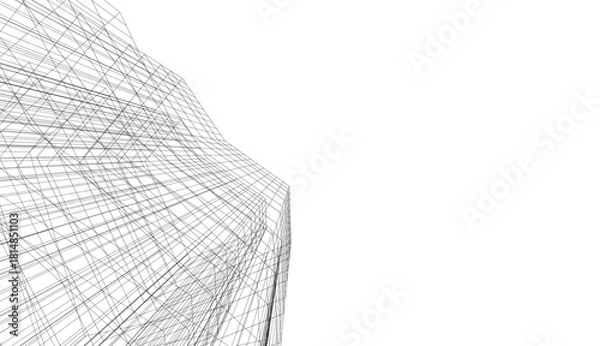 Obraz Architectural drawing vector 3d illustration