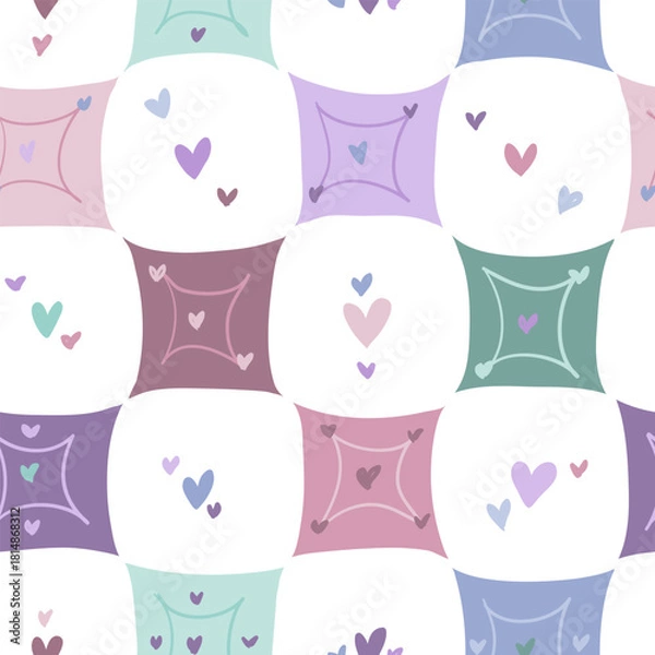 Obraz Colorful vector seamless pattern with hearts