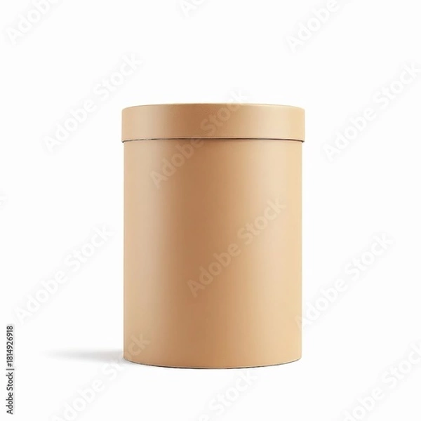Obraz Cardboard tube container mockup isolated on white background round paper box packaging cylinder shape for tea or coffee