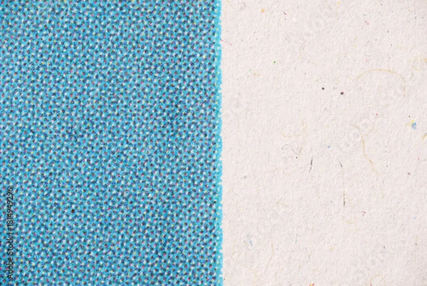 Obraz Macro of Cyan Halftone Print on Recycled Paper Background