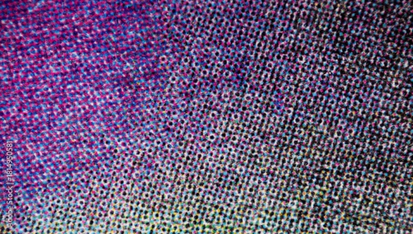 Fototapeta Close-Up of CMYK Print Dots Creating Gradient on Paper