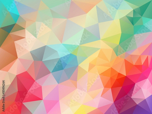 Fototapeta vector abstract irregular polygon background with a triangle pattern spring fresh colorful spectrum