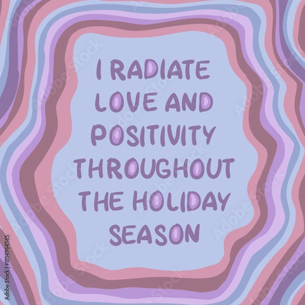 Obraz Holiday season positive affirmation vector illustration 