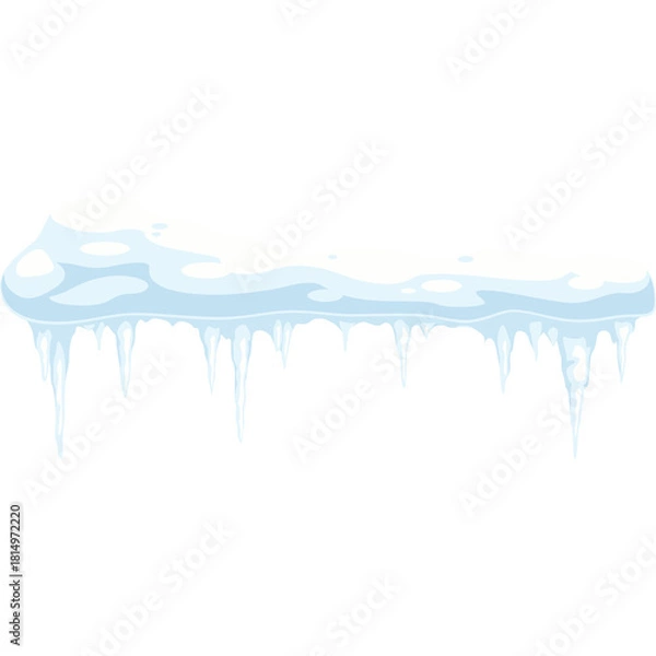 Obraz Pixel Art Icicle Formation on Transparent Background With Blue and White Tones and Subtle Shadows Representing Winter Cold
