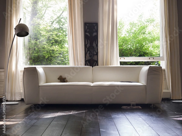 Obraz Living room with elegant sofa before a window