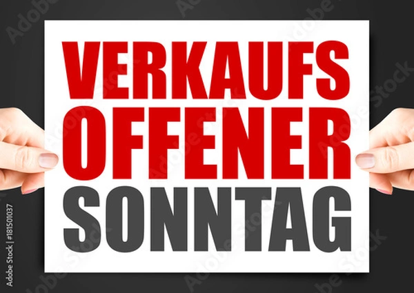 Fototapeta Verkaufsoffener Sonntag – Button, Icon