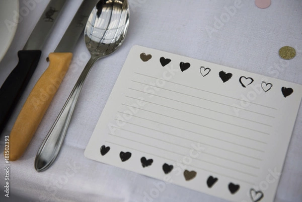 Obraz Vintage silverware with an empty tag