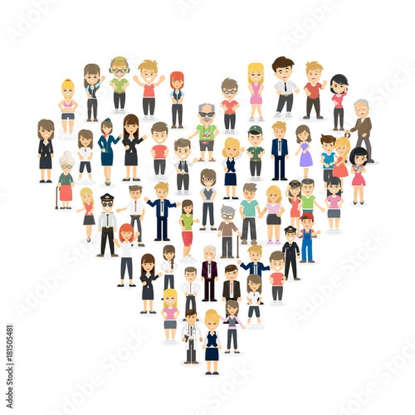 Fototapeta Heart from crowd.