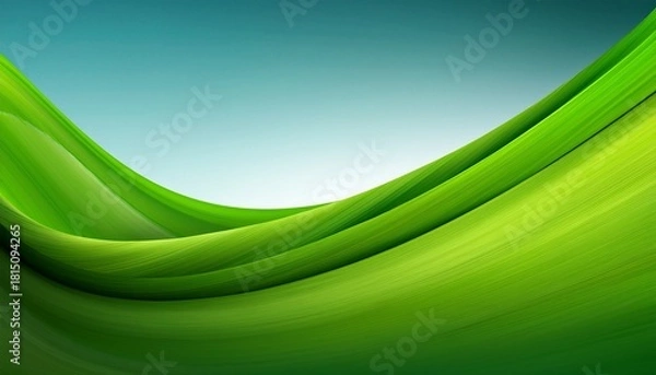 Fototapeta Abstract Green Banner Background With Dynamic Curve