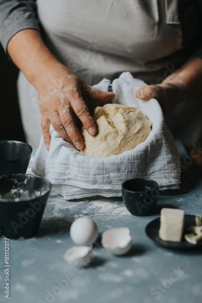 Obraz Woman working with dough  