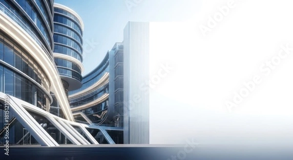 Obraz Contemporary architectural showcase, futuristic urban scene with blank space