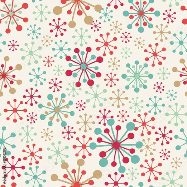 Obraz Abstract seamless vector pattern with decorative elements in retro colors.