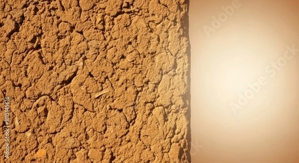 Obraz Earthen wall texture with rough surface against blurred light backdrop