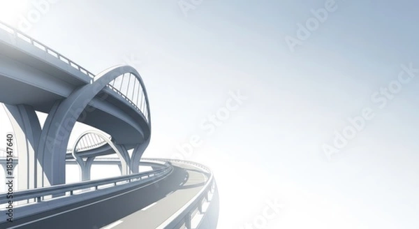 Obraz Elevated roadways on a hazy day creating a modern transportation hub