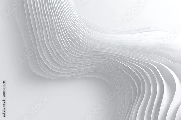 Fototapeta Abstract Wavy White Lines with Subtle Shadows and Soft Lighting Background for Modern Design Projects Optimized for Adobe Stock