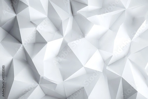 Obraz Abstract White Polygonal Surface with Geometric Triangular Pattern and Shadows