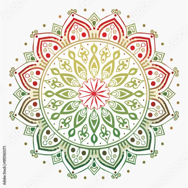 Fototapeta Vibrant Festive Mandala Vector Art in Earth Tones