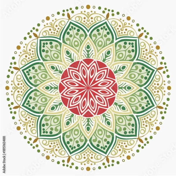 Fototapeta Abstract floral background vector illustration with seamless oriental mandala pattern design elements