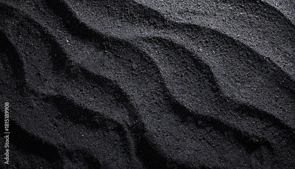 Fototapeta Black Sand Floor Texture From Above Background