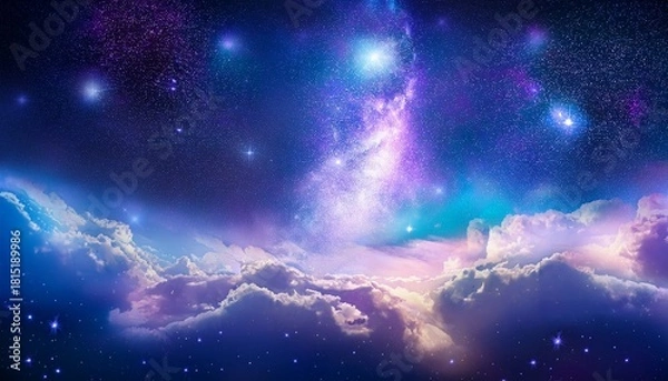 Fototapeta Mystic Magic Cloudy Sky With Galaxy And Stars Like Spiritual Mystic Mystical Magic Fantasy And Artistic Background Backdrop And Wallart