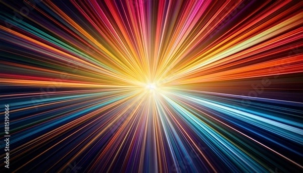 Fototapeta Festive Background Of Bright Colorful Speed Lines Effect Motion Lines For Comic Book And Manga Sunbeams With Effect Explosion Template For Web And Print Design Vector