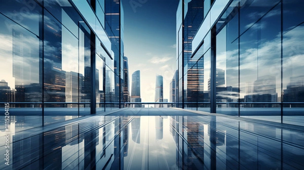 Obraz modern office building at night