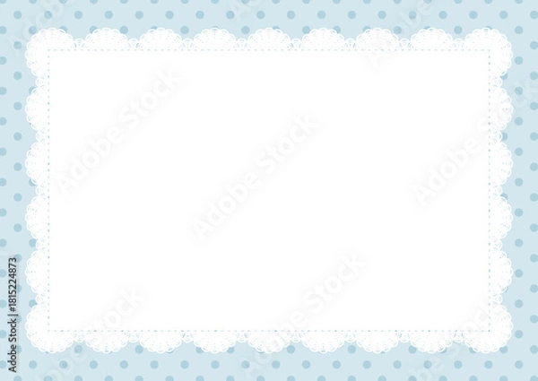 Obraz 中央レース×ドット(ブルー)