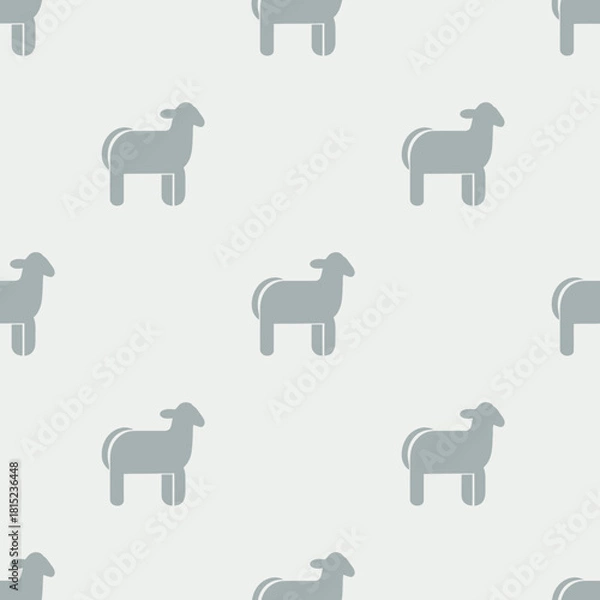 Fototapeta Cute seamless pattern with grey and white sheep on a light background. Vector Illustrations. EPS Editable