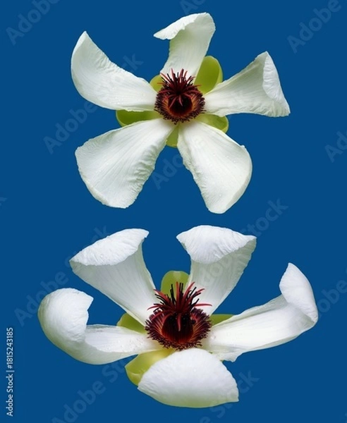 Obraz white orchid on blue background