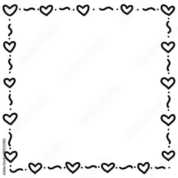Obraz Love simple frame border drawing