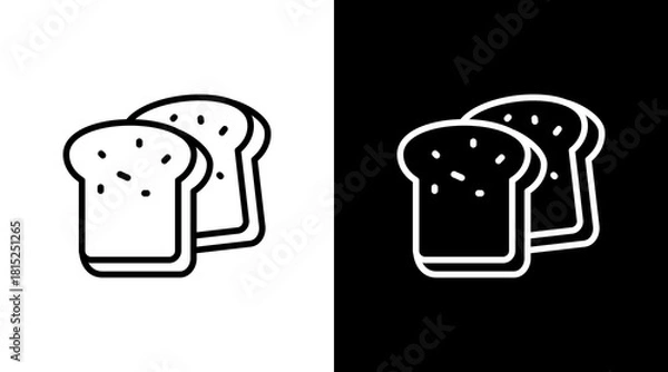 Fototapeta Slice Bread White Icon Set Design