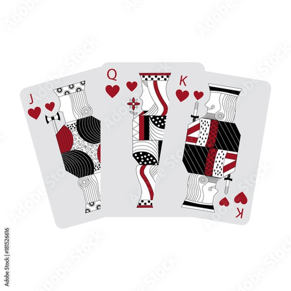 Fototapeta hearts suit french playing cards icon image