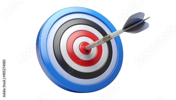 Fototapeta Bullseye Hit Target Practice PNG Image of Arrow on Goal