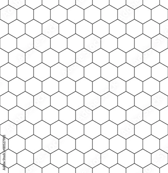 Fototapeta Abstract vector seamless pattern with honeycombs. Flat illustration of wasps. Color image with geometric figures. Hipster filing. Cute and beautiful honey print. Multipurpose background.