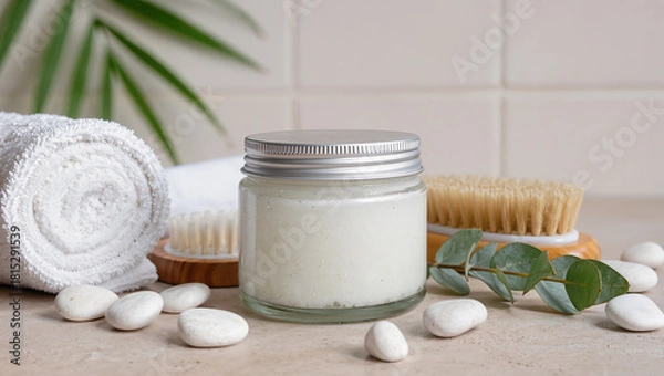 Obraz Indulge in Self-Care Rituals with Luxurious Spa Essentials and Natural Skincare Products for a Radiant and Relaxed You, Perfect for Wellness Blogs and Ads