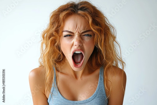 Fototapeta When Emotion Erupted Into a Void of White