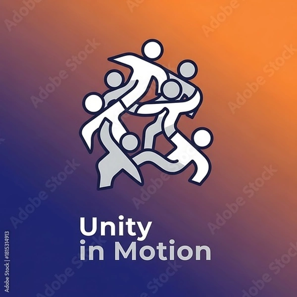 Obraz Intertwined human figures symbolizing unity and motion.