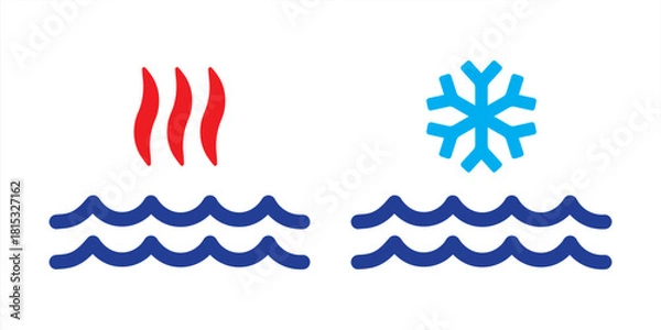 Obraz Hot and cold-water vector illustration