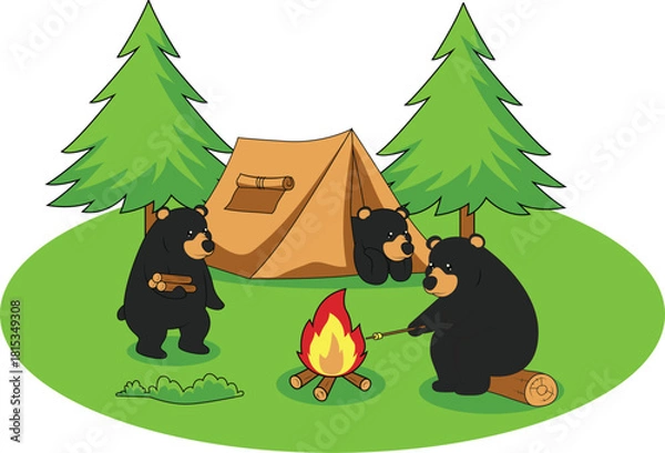 Obraz Camping bears