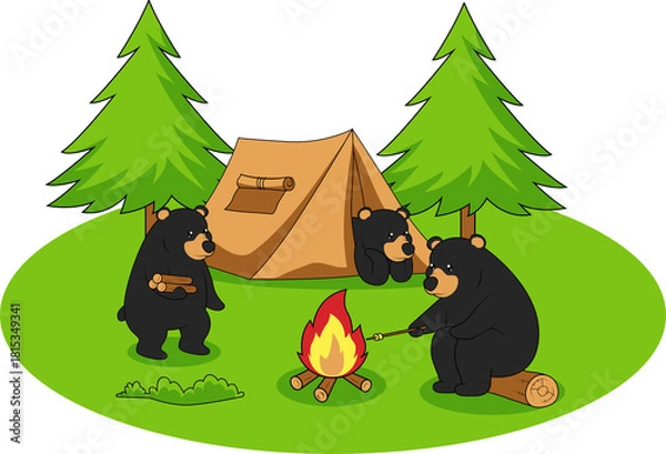 Obraz Camping bears