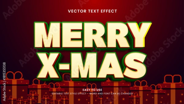 Obraz merry x mas editable text effect 3d