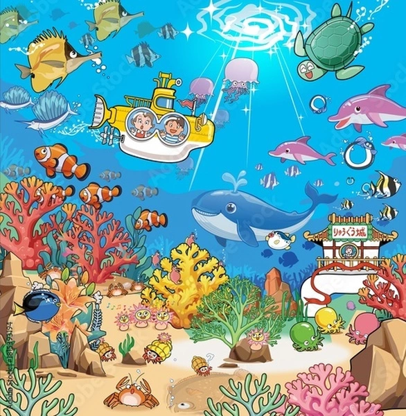 Fototapeta サンゴの海中