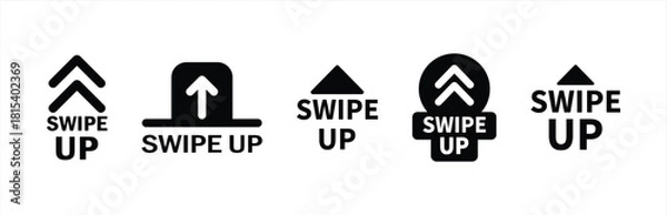Obraz Swipe up icons set vector isolated on white background